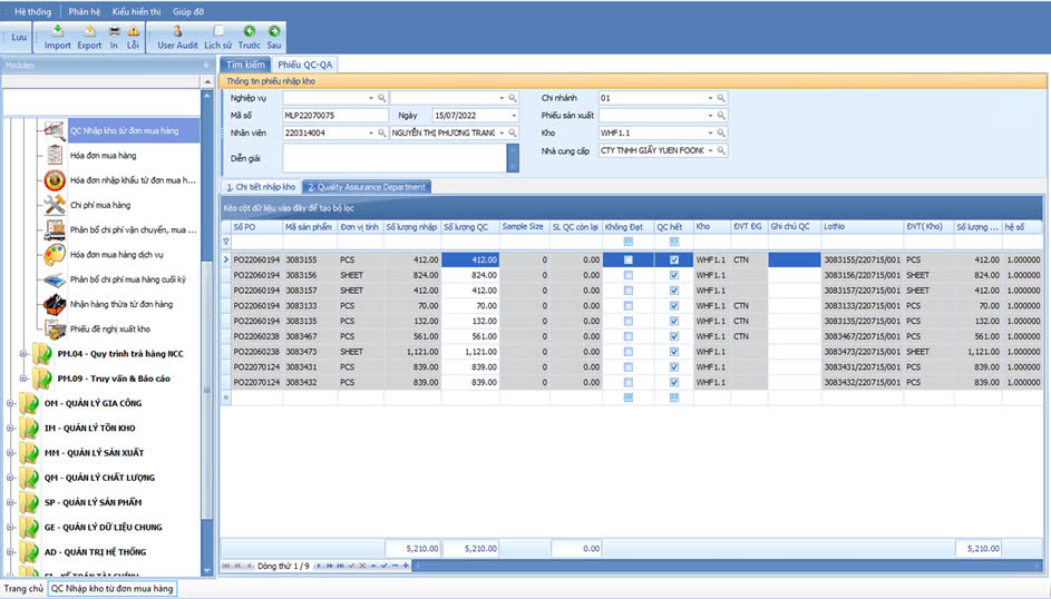 QUẢN LÝ CHẤT LƯỢNG (QA QC) 1